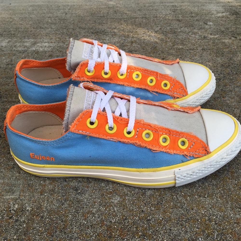 EUC- Converse all star Eujean Blu orange shoe